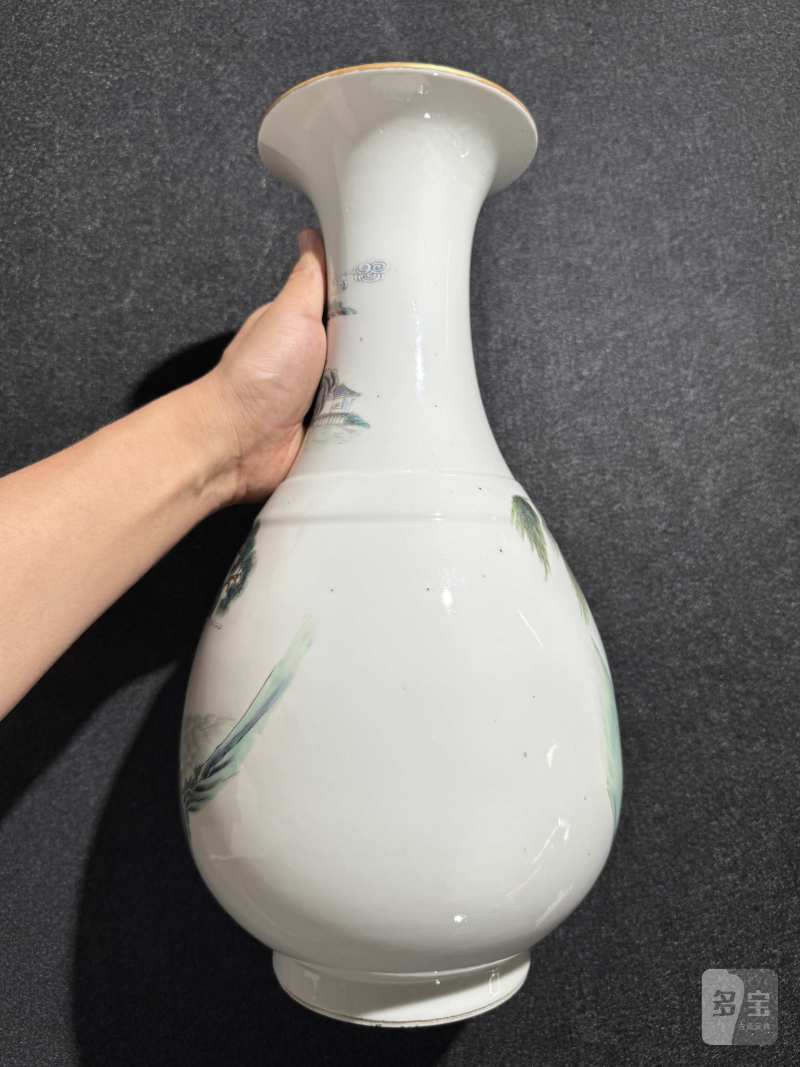 民国 粉彩群仙祝寿图瓶一对 - 图5